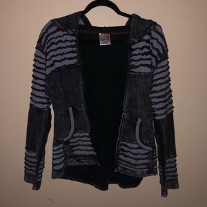 Textured Zip Up Hoodie